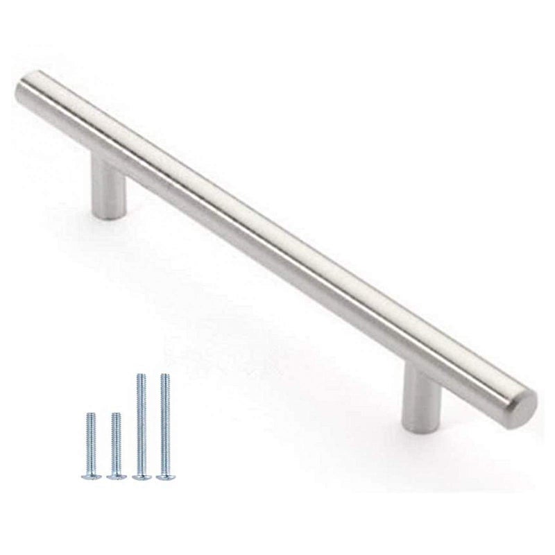Wang-Data 30 Pack 12mm Stainless Steel Kitchen Cabinet Handles T Bar Pull (6" Overall Length,3.8" Hole Centers) - Image 1